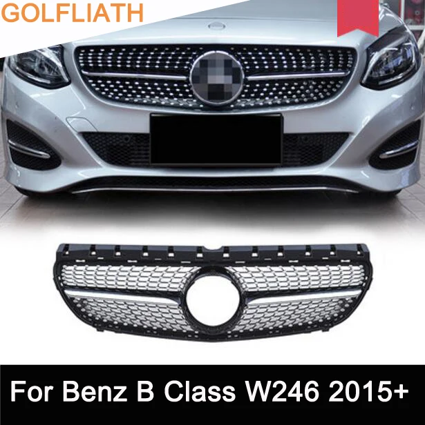 ABS chrome Fit Mercedes Benz W246 B200 B-class 2015 2016 2017 front mesh front grille vent