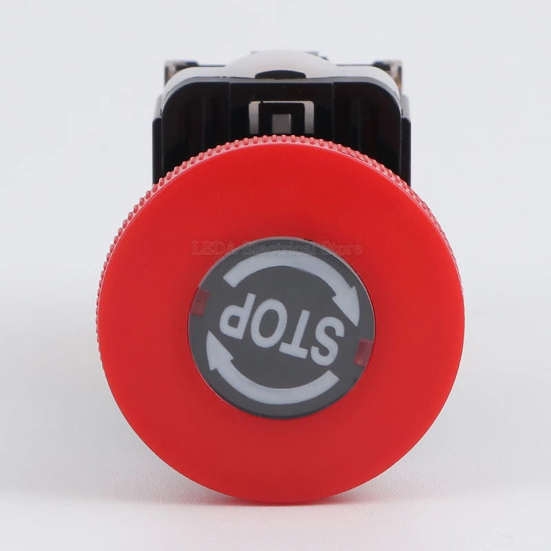 1Pcs LA38-11ZS Red Emergency Stop 22mm Self-Locking head power switch Mushroom Push Button Switch 1 NO 1 NC