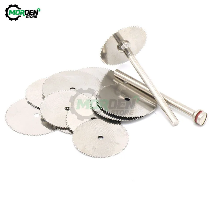 6Pcs/set Stainless Steel Slice Metal Cutting 16 18 22 25 32mm Disc with 1 Mandrel for Dremel Rotary Cutting Tools Dropship