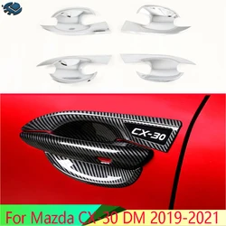 For Mazda CX-30 DM 2019-2021 Car Accessories ABS Chrome Door Handle Bowl Cover Cup Cavity Trim Insert Catch Molding Garnish