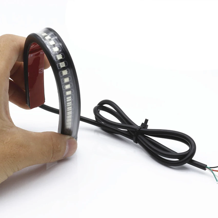 Indicatore di direzione di arresto del freno di coda della striscia luminosa a LED del motociclo 48 3528 LED 8 "targa flessibile LED Light barra luminosa a LED impermeabile