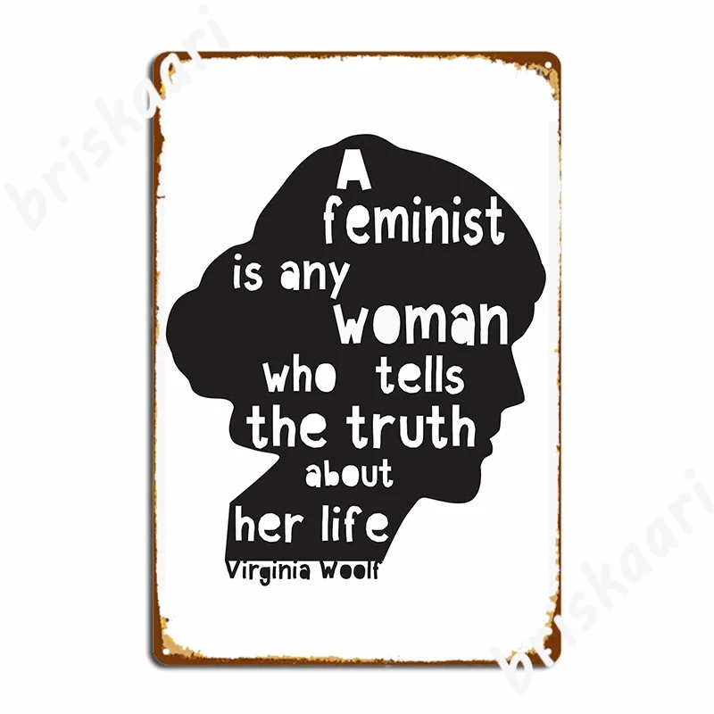 Virginia Woolf Feminist Quote! Poster Metal Plaque Club Wall Design Plates Tin Sign Poster