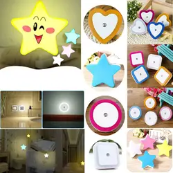 Mini Cute Wall Plug-in LED Night Light Auto Sensor Bedside Lamp For Bedroom Kid's Room Hallway Corridor Stairs EU/US 110V 220V