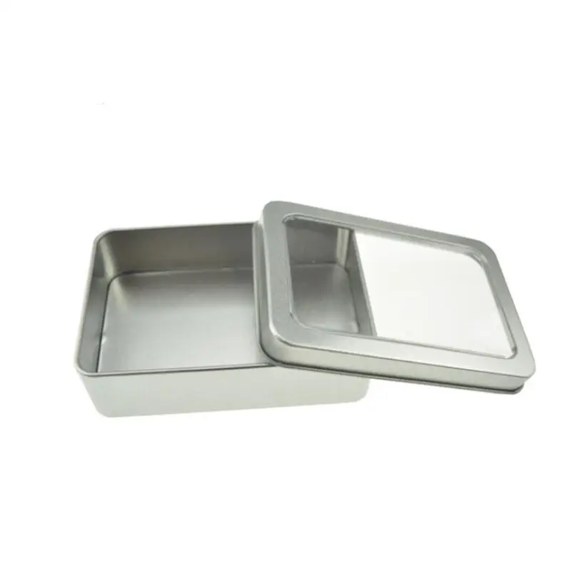 New Jewelry display packaging can Tin Boxes 10.7*7*3 cm Metal Storage Cases With Open Window LX8531