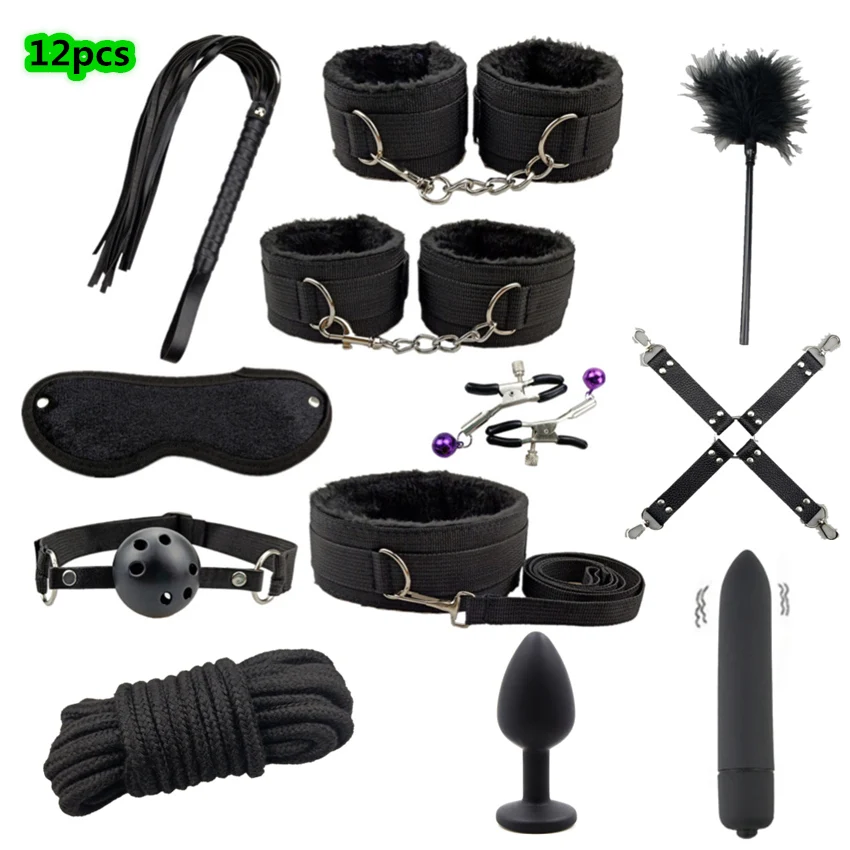 Bondage Set Sex Toys Bdsm Handcuffs Vibrator Anal Plug sm Whip Erotic Toys Adult Games Sex Shop Harness Sexy Toys For Couples