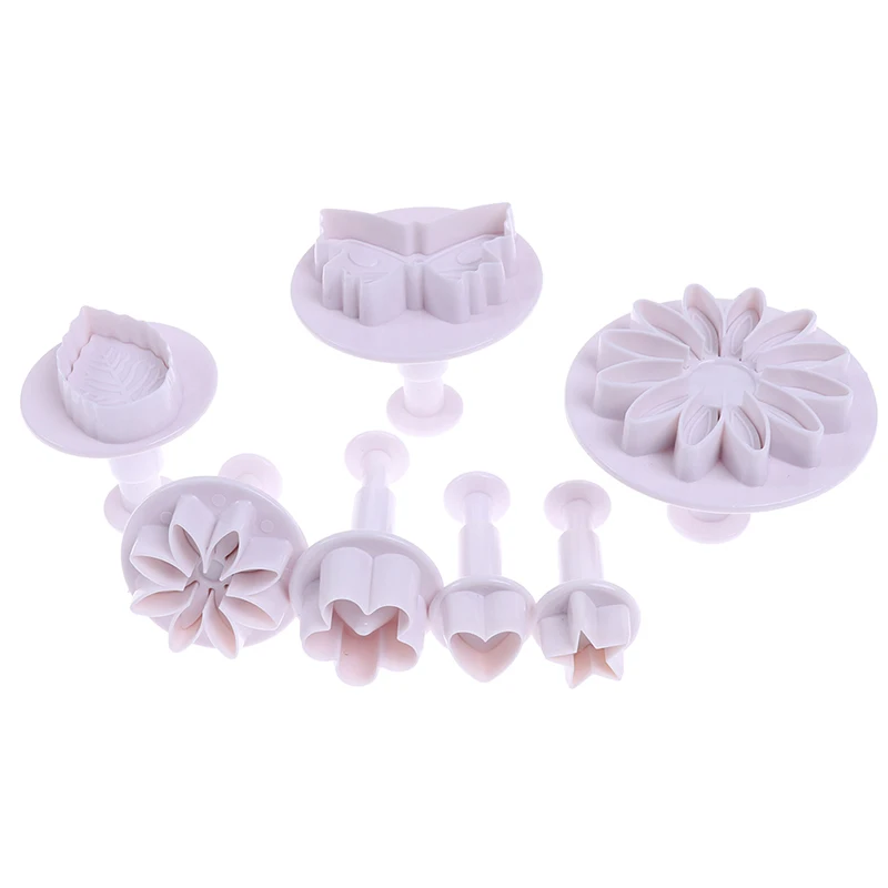 DIY Home Bow Knot Flower Plunger Cutter Molds For Fondant Cake Cookie Decorating Tool