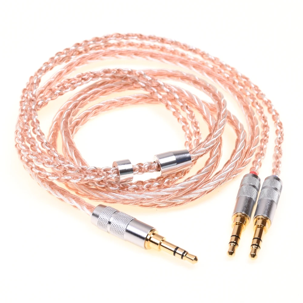 

Hi-End Soft TPE Clear 8 Cores 5N Hybrid HiFi Headphones Upgrade Cable Dual 3.5mm Compatible for Hifiman Arya HE1000se HE5se HE6s