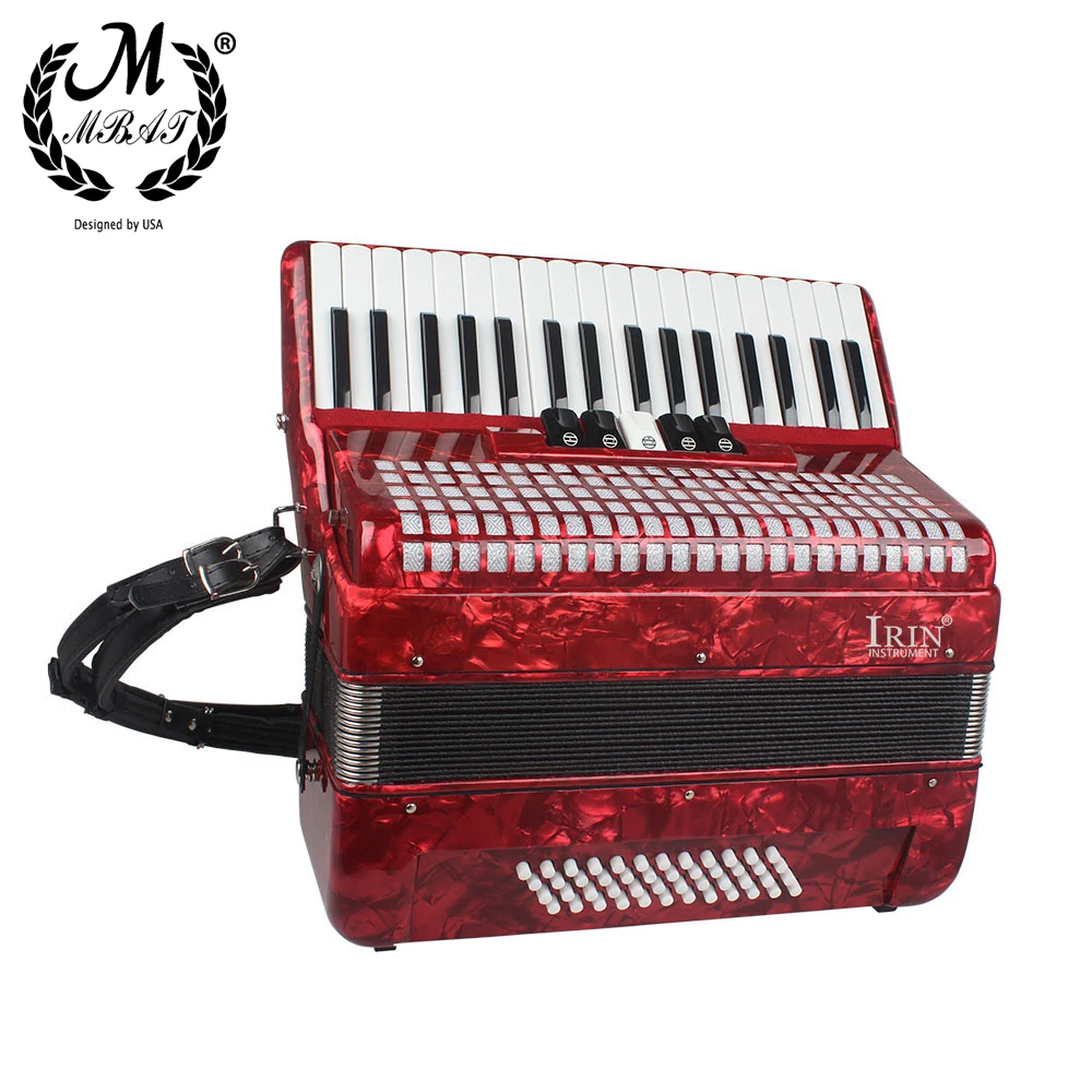 IRIN 34 Keys 48 Bass Accordion High Quality Portable Accordion Keyboard Instruments with Accessories Professional Playing Tools