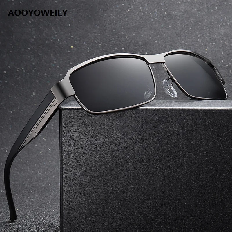 Gafas de sol polarizadas de lujo para hombre, lentes de sol de Metal Vintage, antideslumbrantes, UV400, para conducir y pescar