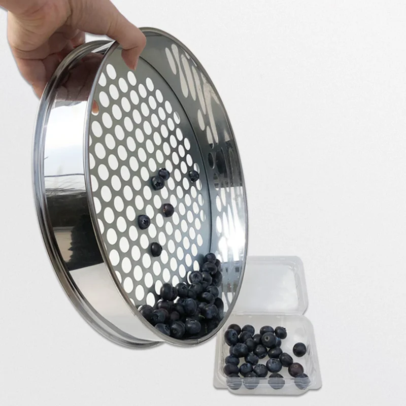 Round Hole Sieve 304 Stainless Steel Mesh Sieve 0.5-50mm Kitchen Food Bean Filter Screen Fruit Blueberry Sieve Strainer Sifter