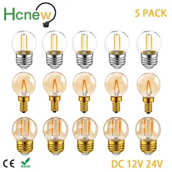 5PCS G40 1W E14 E27 LED Light Bulb Led Filament Light 12V 24V Low Voltage E12 E14 Led Lamp RV Locomotive Room Light