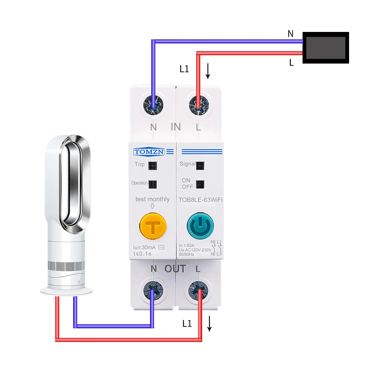 Imagem -05 - Trilho Din Interruptor Interruptor Interruptor Inteligente de Controle Remoto por Ewelink App para Casa Inteligente 63a com Proteção contra Vazamento 63a