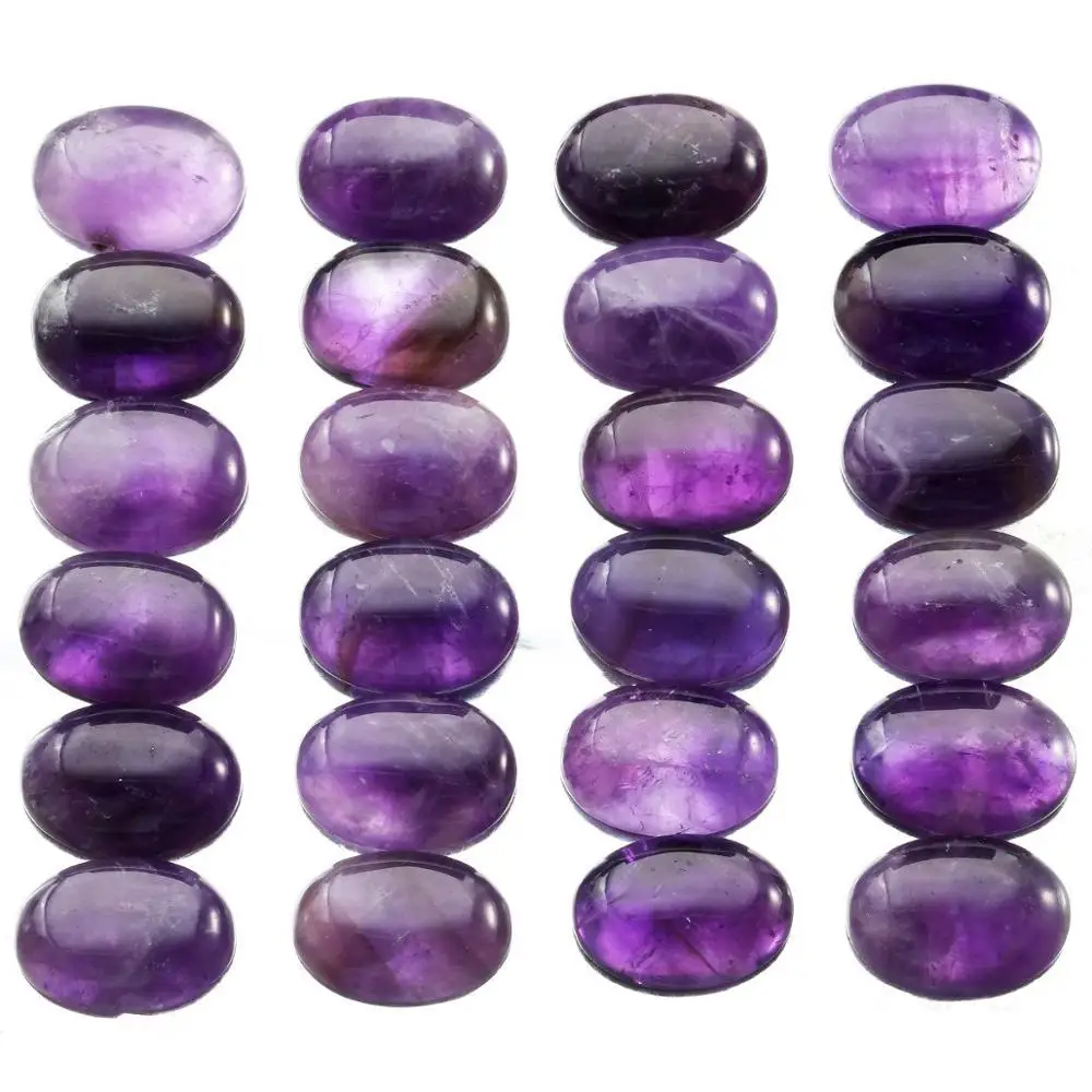 Wholesale 100%Natural Amethyst Bead Cabochon 8x10mm,10x14,12x16,13x18,18x25,22x30mm Oval Gem Stone Cabochon Ring Face,10pcs/lot