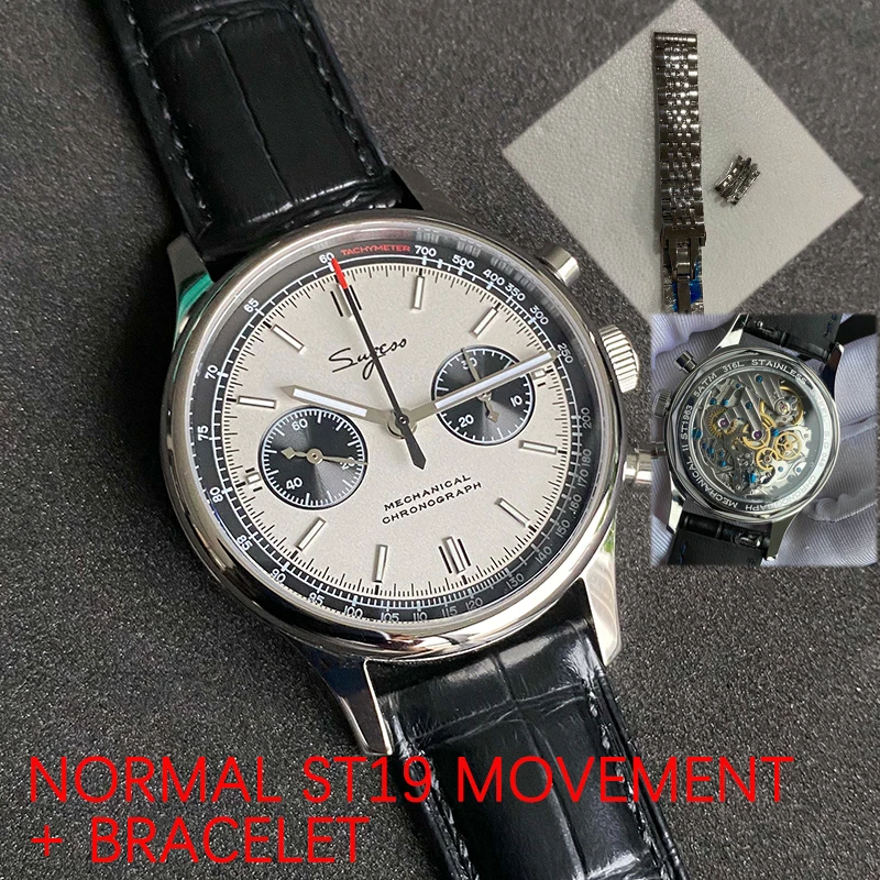 Limited Edition Officiële Pilot Mechanisch Horloge Chronograaf ST19 Originele Militaire 40Mm Mannen Horloge Mechanische Panda Horloges