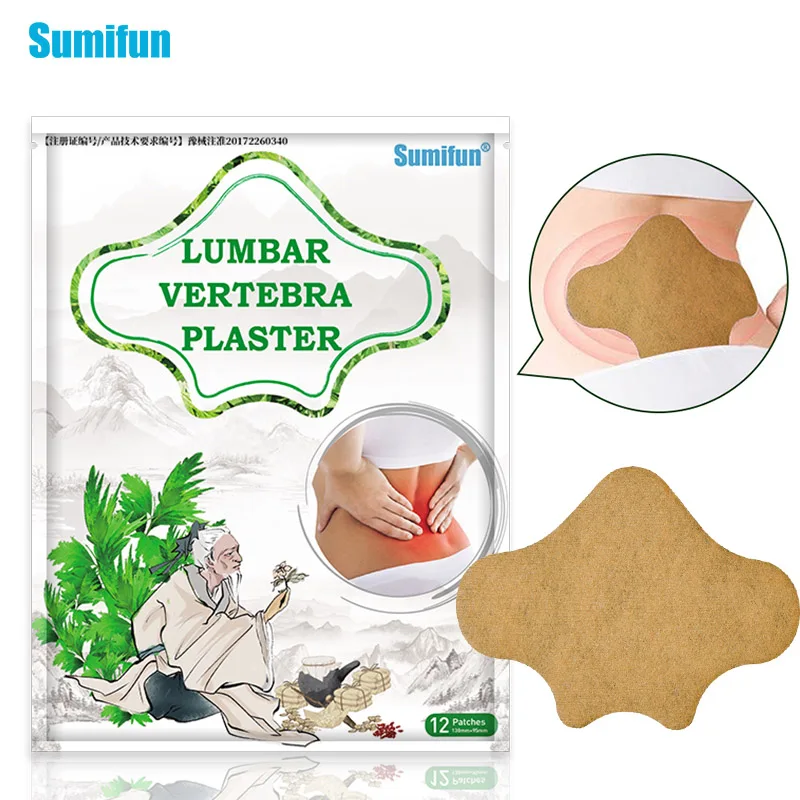 

Sumifun 12Pcs Lumbar/Knee/Cervical Plaster Wormwood Sticker Extract Muscle Joint Ache Arthritis Chinese Medical Patch