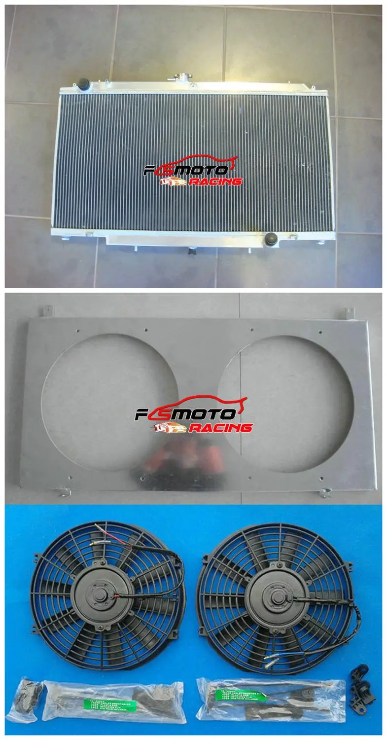 Aluminum Radiator + Shroud  & Fan Cooling for Nissan GU PATROL Y61 PETROL 4.5L Manual