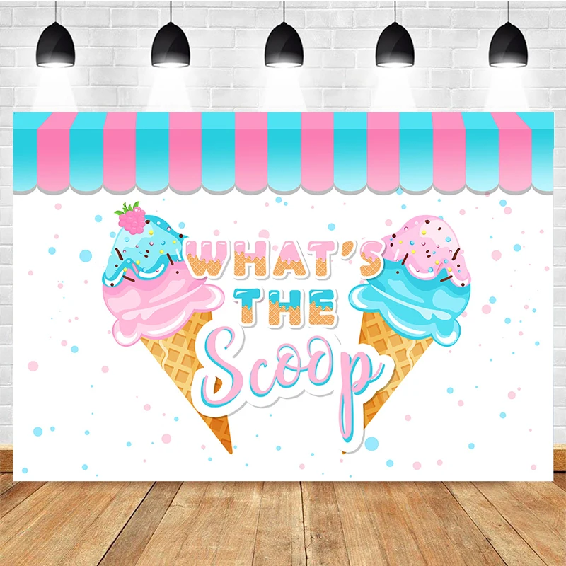 Mocsicka Sweet One Ice Cream Birthday Background Here Is a Child Portrait Backdrops Dessert Table Decoration Props Photo Studio