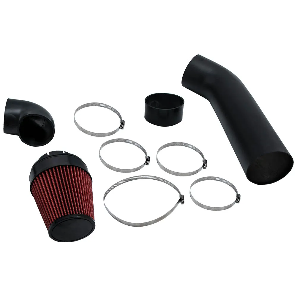 Black Air Intake System Kit w/ Red Filter for LSX LS1 LS2 5.7L 6.0L engines