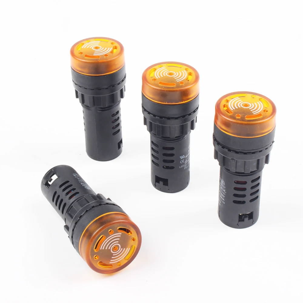 LEDカラフルな点滅ライト,AD16-22SM,12V,24V,110V,220V,22mm,フラッシュ,アクティブサウンド,アラーム,黄色,1個,送料無料
