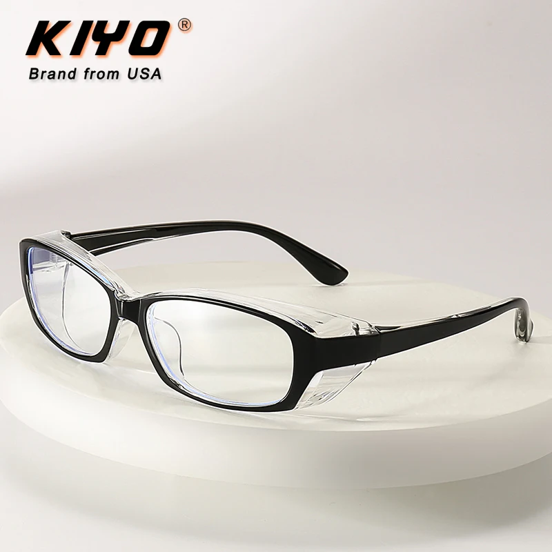 

KIYO Brand 2021 New Women Men Fashion Anti Blue Light Optical Frame PC Eyeglasses Frames Polygonal Spectacles Glasses 025