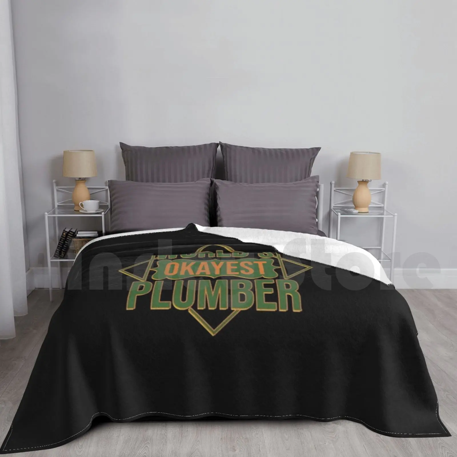 World's Okayest Blanket For Sofa Bed Travel Service Job Work Duties Cleaner Repair Plumbing