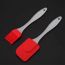 2PCS Cake Cream Spatula Scraper Brush Butter Pastry Mixing Batter Set Small Food Grade Silicone Kitchen Utensils Baking Tools