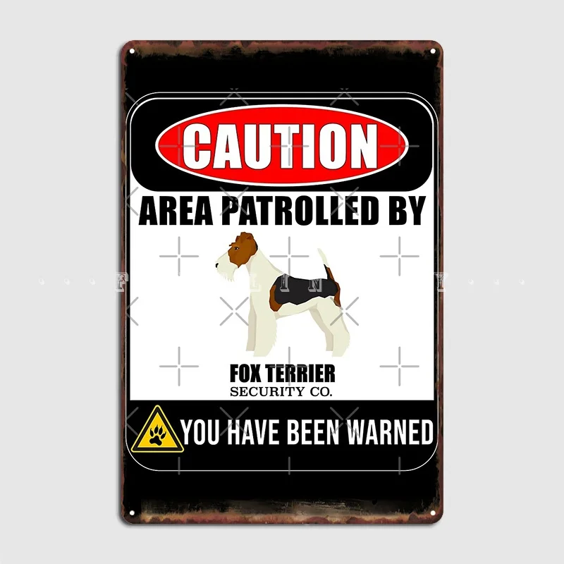 Caution Area Patrolled Poster Metal Plaque Poster Customize Garage Club Wall Cave Tin Sign Posters