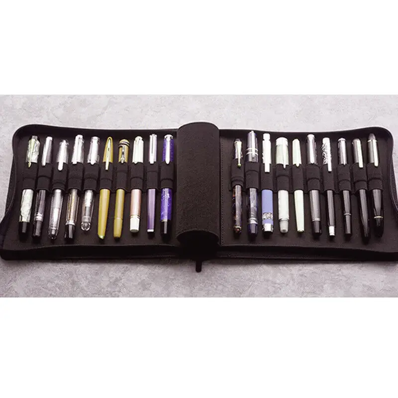 KACO-estuche para bolígrafos, bolsa de almacenamiento disponible para 20 estilográficas/Rollerball, Color negro/gris, resistente al agua