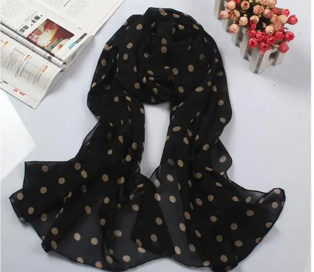 1PC Lovely Fashion Women Soft Cotton Lady Comfortable Long Neck Large Scarf Shawl Voile Stole Dot Warm Scarves Gift Hot