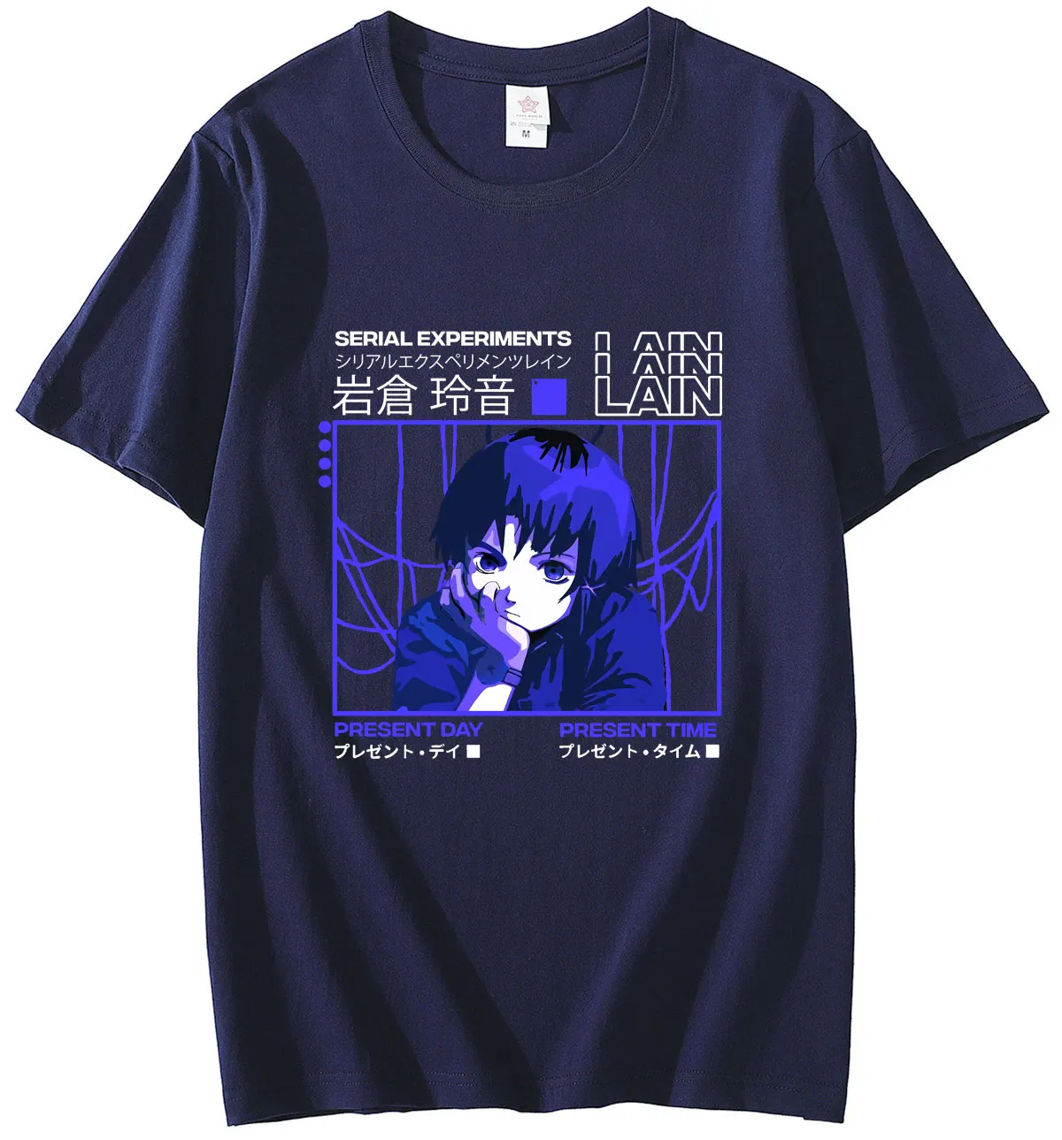 Serielle Experimente Lain Übergroßen T-Shirt Männer Baumwolle T Shirt Glitch Iwakura Manga Weeb Mädchen Sci Fi Anime Kurzarm T tops