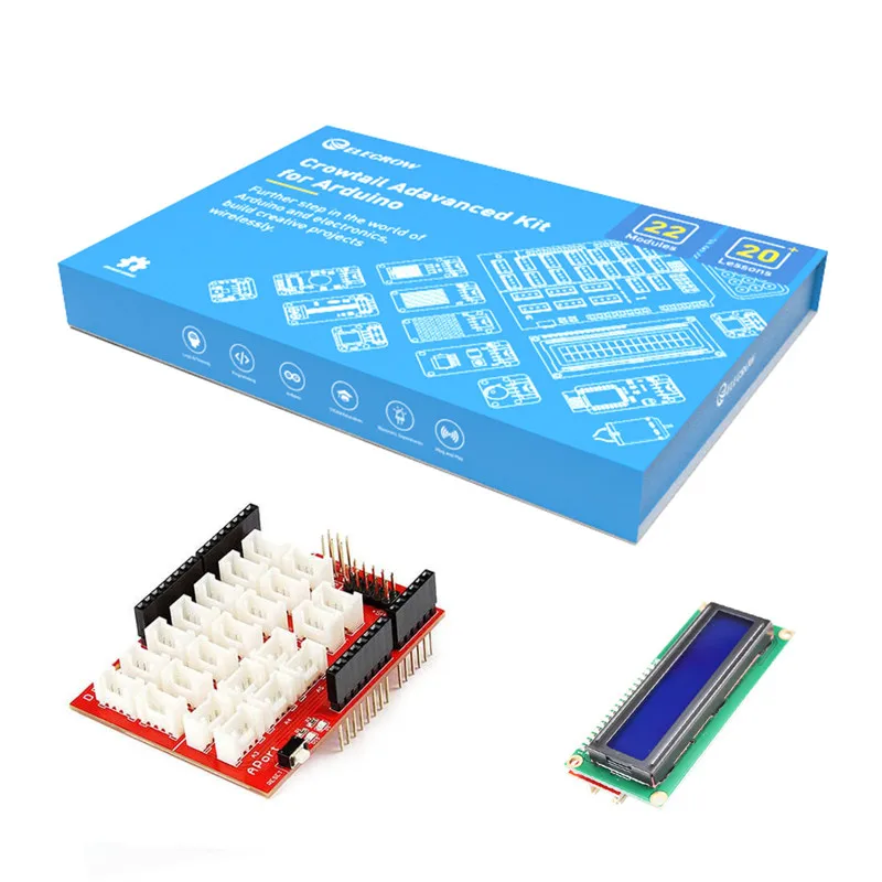 Elecrow Crowtail Advanced Kit per Arduino starter Kit Kit di programmazione fai da te Maker con 22 moduli per progetti di costruzione