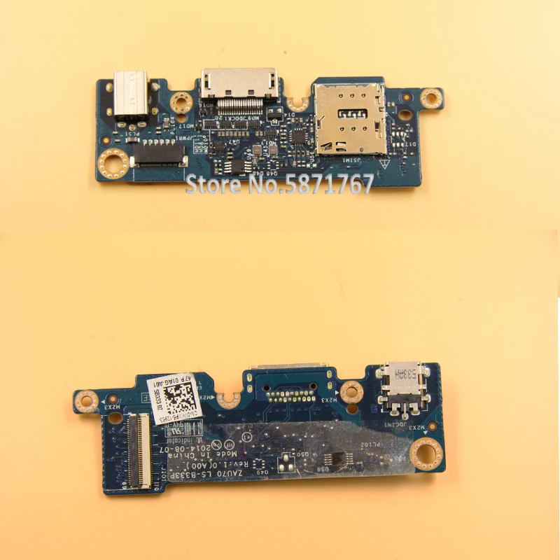 For Dell Latitude 7351 7350 0VKXP6 VKXP6 DC Jack SIM Slot Docking Power Port Board LS-B333P