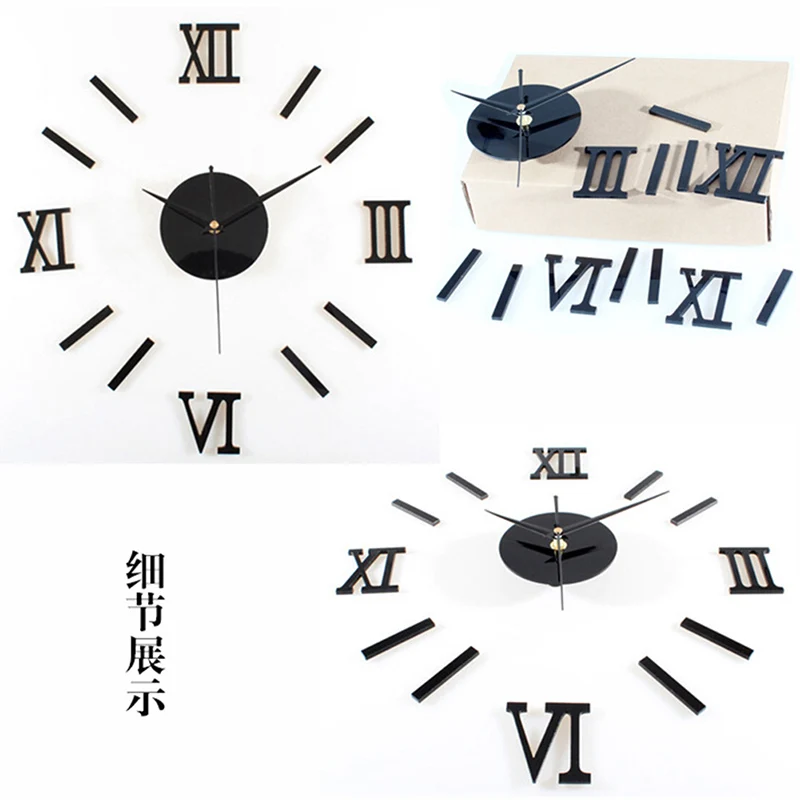 Wall Clock Quartz Watch Modern Design Large Quartz Needle Decorative Clocks Europe Acrylic Stickers Living Room Decoration