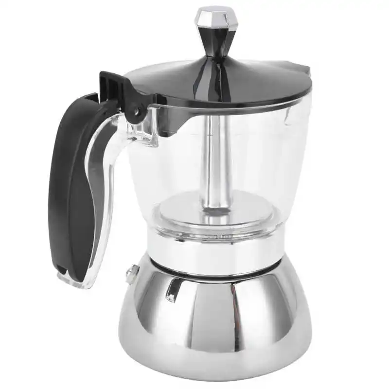 4 Cup 200ML Stainless Steel Coffee Maker Pot Household Stove  Coffee Pot Household Coffee Maker Kitchen Supplies