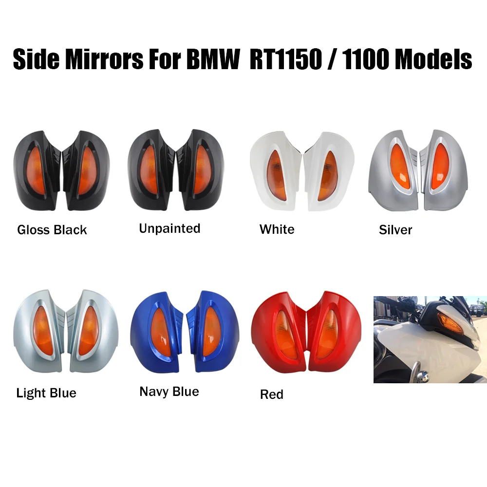 Motorcycle Rear View Rearview Side Mirror Amber Signal Lens For BMW R 1100RT R1100RTP R 1150RT Fairing Mount