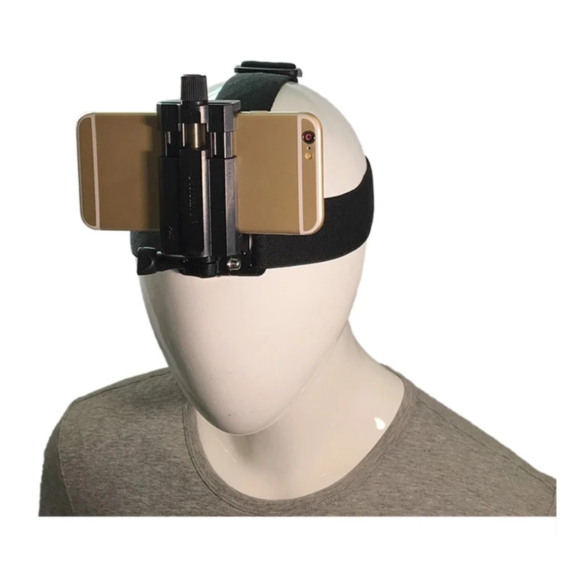 Head-Mounted Mobile Phone Holder,First-Person View Video Outdoor Live Shooting Bracket with Clip for Phones/Action Cam