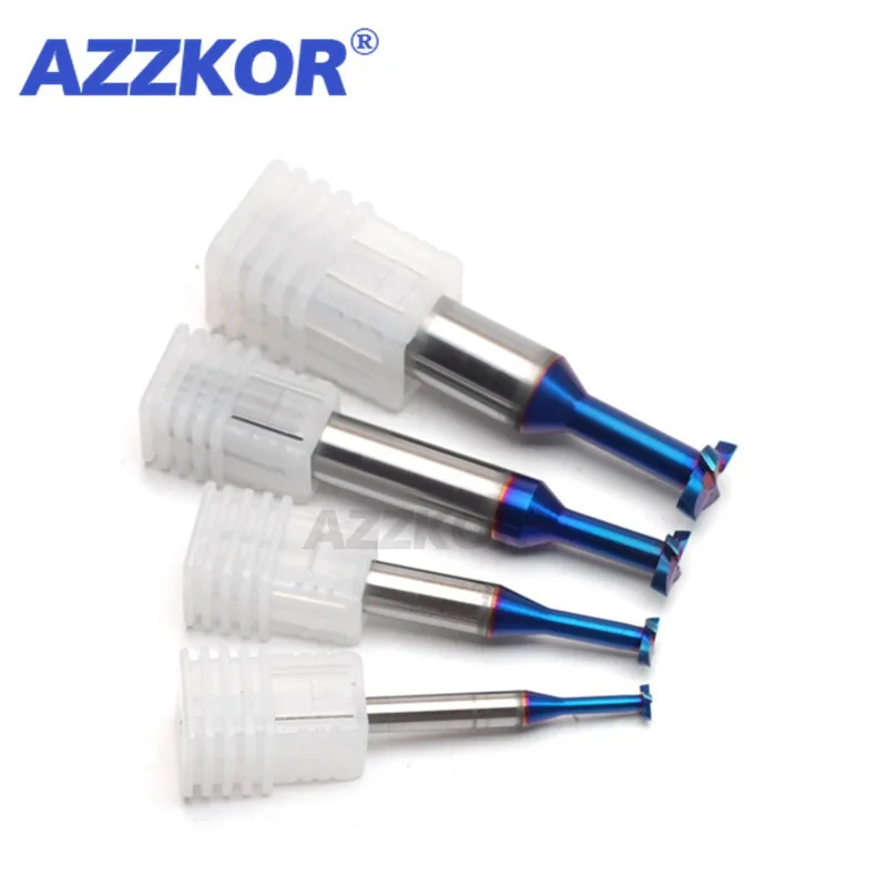 AZZKOR HRC70 Hartmetall-Fräser mit blauer Nano-Beschichtung, T-förmig, CNC-Bearbeitung, Spezialfräser für Rillen, Werkzeuge – Detail 4