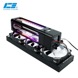 IceManCooler DX5-240 Water Cooling ARGB Tank Combo D5 Pump,Reservoir With Bracket,+5V 3PIN AURA Motherboard,White,Black