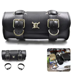Bolsa de herramientas para motocicleta, alforja con forma de barril y horquilla, para Harley, Chopper, Bobber, Cruiser, Sportster XL, 883, 1200