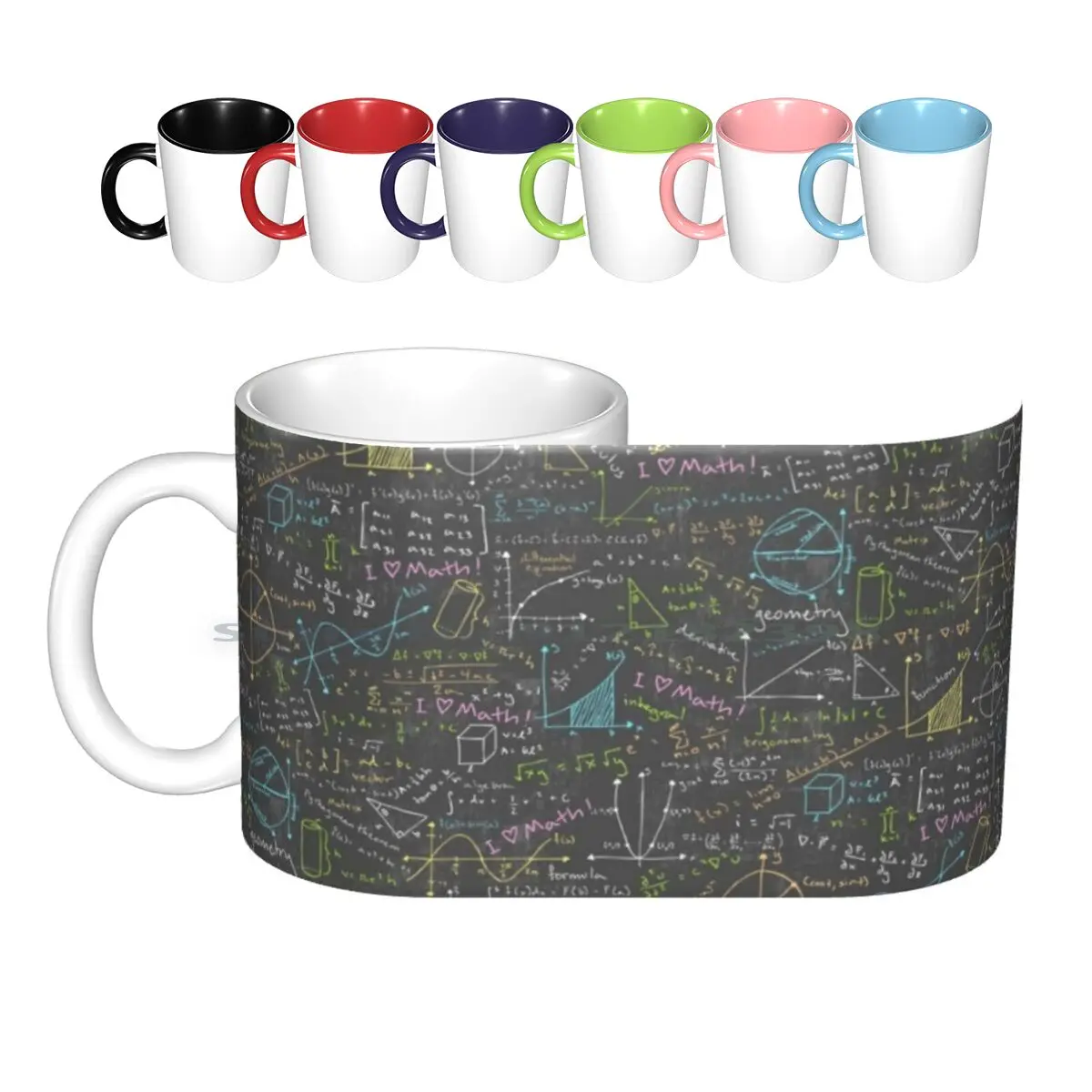 Math Lessons Ceramic Mugs Coffee Cups Milk Tea Mug Math Geek Nerd Geeky Nerdy Mathematician Science Scientist Cool Chalkboard