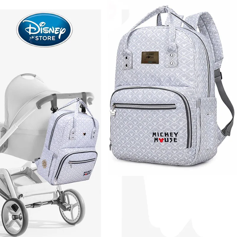 Disney Mummy Bag Backpack Mickey Mouse Baby Diaper Bags Large Capacity Waterproof Mummy Nappy Bag Feeding Bottle Insulation Bags