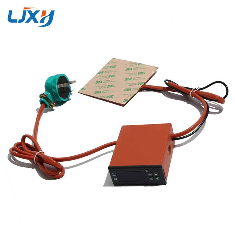 LJXH 400mm Microcomputer Intelligent Digital Display Thermostat Polyimide Film Insulation Silicone Heating Pad 3D Printer Heater