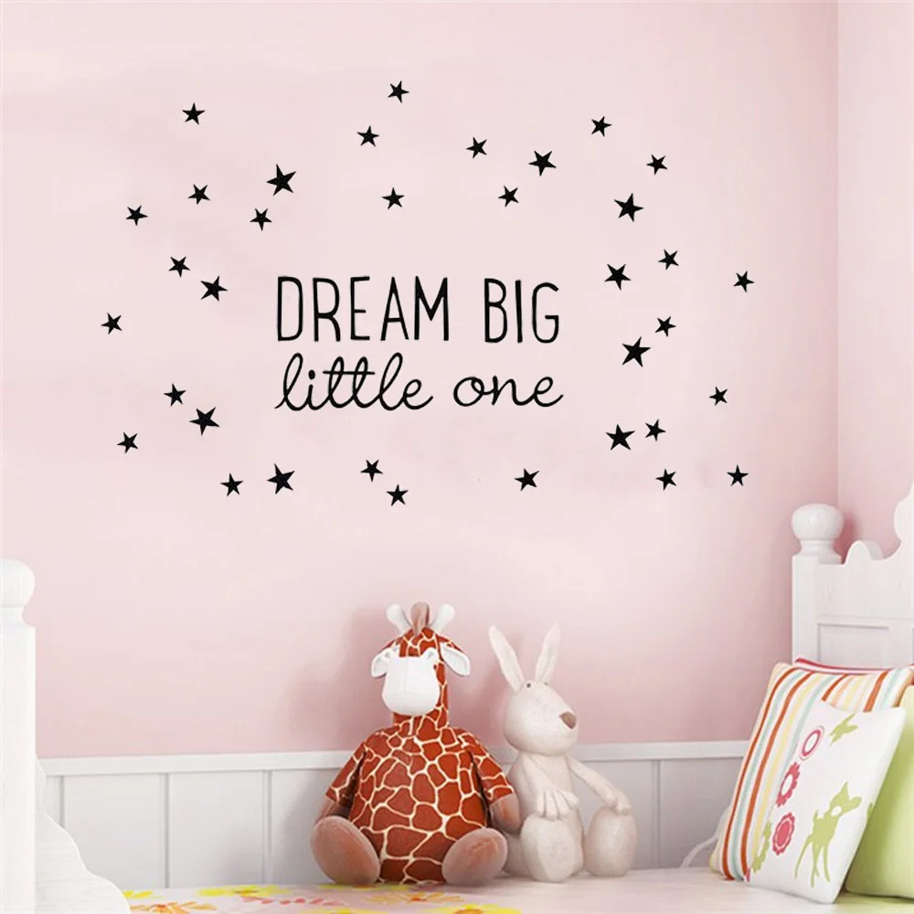 Dream Big Little One Vinyl Sticker Wall Art, Decor, Home, Door Sticker, Wall Sticker, Decals