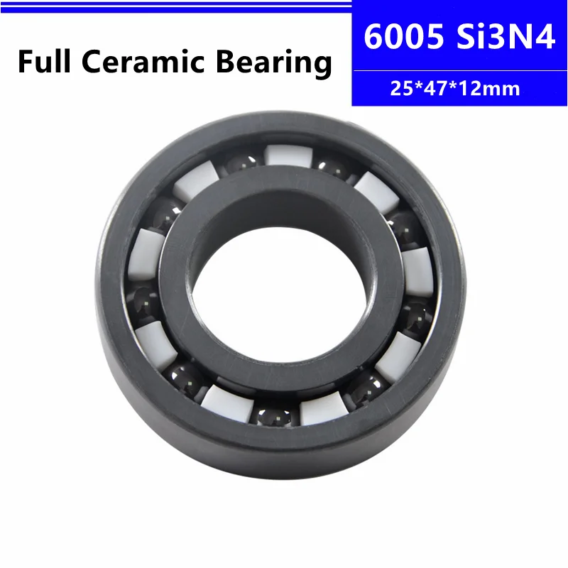 

Si3N4 Ceramic bearing 6005 25*47*12mm silicon nitride full Ceramic deep groove ball bearing 25x47x12 mm