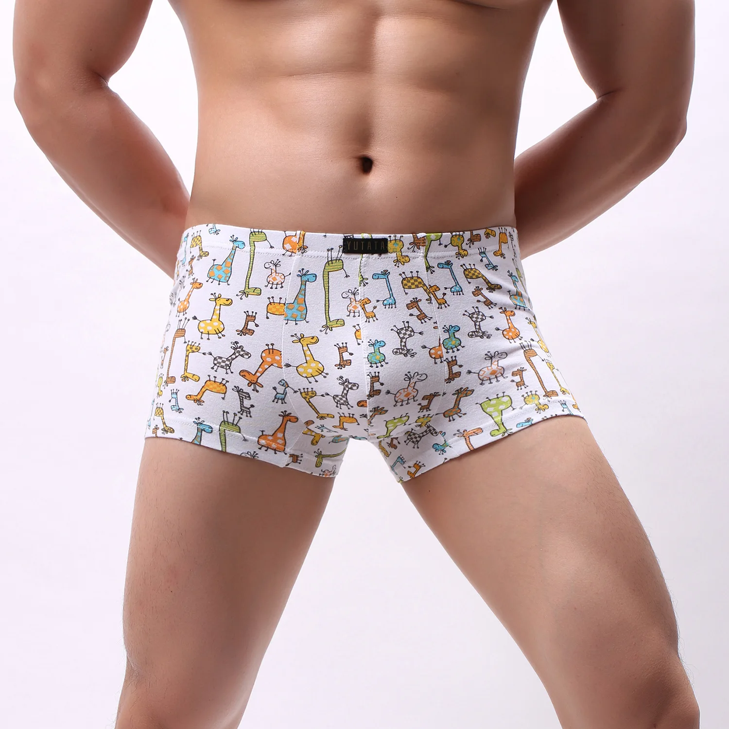 Men Underwear Funny Cotton Boxer Shorts Breathable Male Panties Bugle Pouch Soft Cartoon Pattern Boxershorts Trunks Calzoncillos