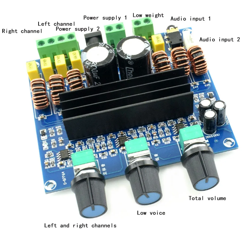 YX596 high-power digital power amplifier board 2.1 channel subwoofer module TPA3116D2 power 2*80W+100