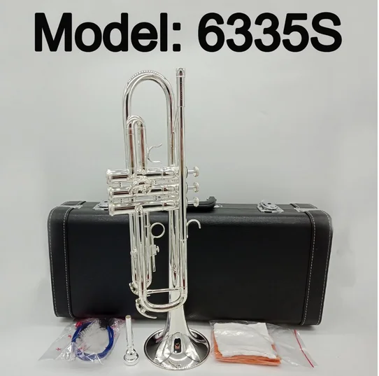 

Music Fancier Club Bb Trumpet 6335S Silver Plated Music Instruments Profesional Trumpets Student Included Case Mouthpiece