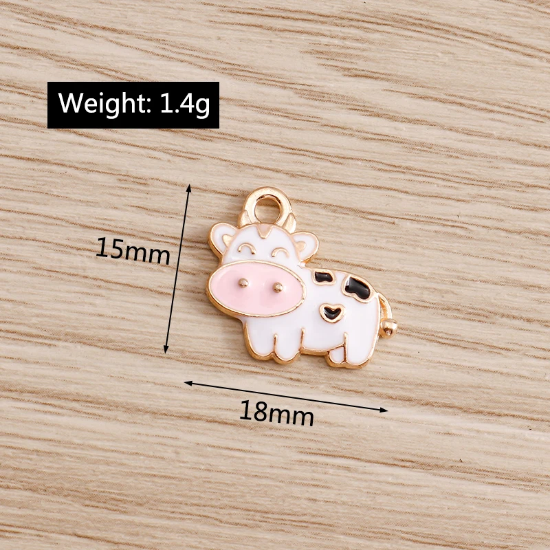10 Stück Cartoon-Tier-Charms für die Schmuckherstellung, Emaille, Panda, Kaninchen, Katze, Hund, Elefant, Charms-Anhänger für Halsketten, Ohrringe, Geschenk – Detail 6