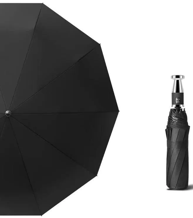 Auto open auto close tungsten steel safe hammer parasol self-defense self-protection portable mini folding car business umbrella