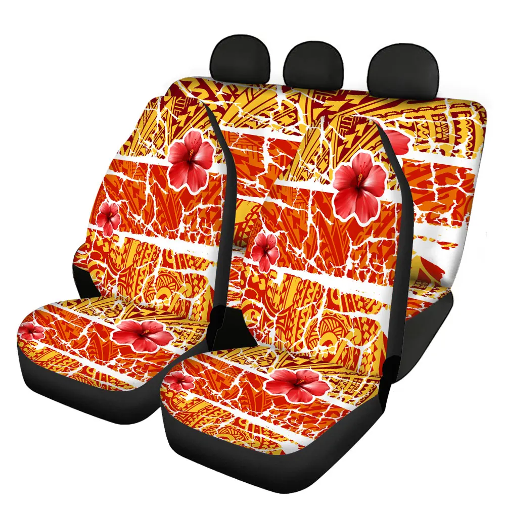 

INSTANTARTS Polynesian Flowers Print Washable Car Seat Protector for Car Heavy-Duty Front/Back Car Seat Covers Car Seat Cushion